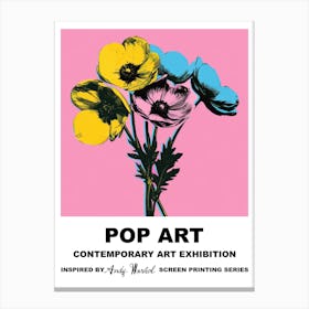 Poster Flowers Pop Art 2 Canvas Print