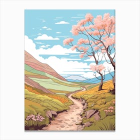 The Pennine Way England 2 Hike Illustration Canvas Print