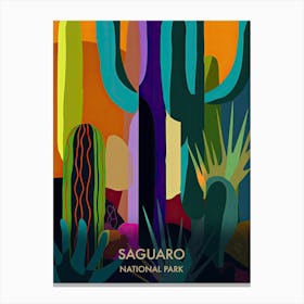 Saguaro National Park Travel Poster Matisse Style 3 Canvas Print