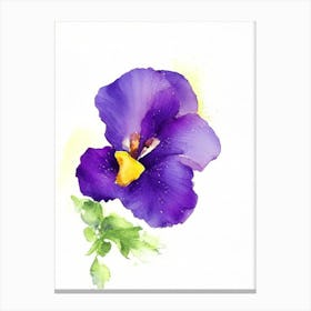 Pansy Wildflower Watercolour 1 Canvas Print