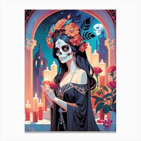 Floral Catrina Painting (13) Canvas Print