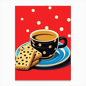 Cartoon Coffee & Biscuits Pop Art Inspired 1 Canvas Print