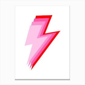 Pink and Red Lightning Bolts 1 Canvas Print