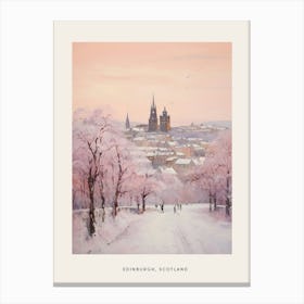 Dreamy Winter Painting Poster Edinburgh Scotland 1 Canvas Print