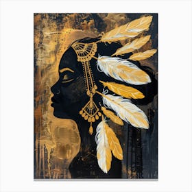 Woman with Leather Headdress 2 Canvas Print