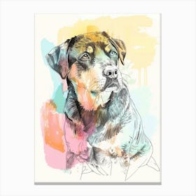 Pastel Entlebucher Mountain Dog Line Illustration 2 Canvas Print