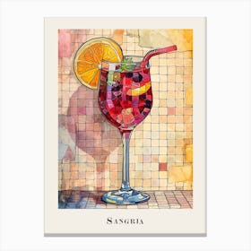 Sangria Tiled Illustration 3 Canvas Print