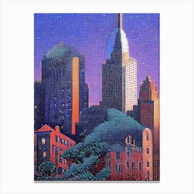 Allen, City Us  Pointillism Canvas Print