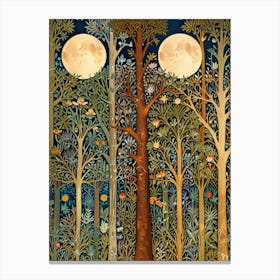 William Morris Print Moonlight In The Forest Canvas Print