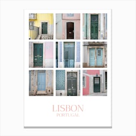 Lisbon Colorful Door Collage Canvas Print