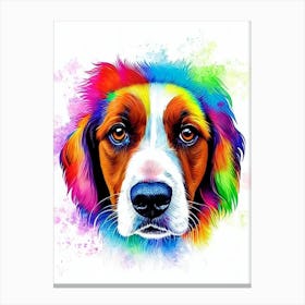 English Springer Spaniel Rainbow Oil Painting dog Canvas Print