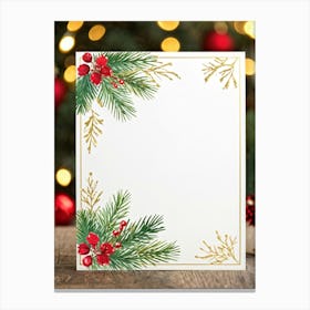 A Sparkling Holiday Card Adorned With Festive Decor From A Traditional December Landscape The Card (1) 2 Canvas Print