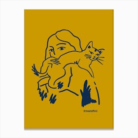 Cat in yellow Canvas Print