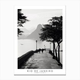 Poster Of Rio De Janeiro, Black And White Analogue Photograph 4 Canvas Print