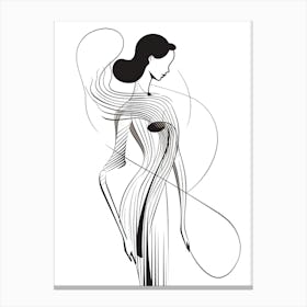 Line Art Woman Body 3 Canvas Print