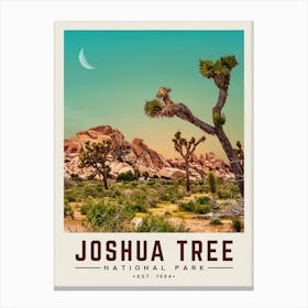 Joshua Tree Minimalist Travel Poster Canvas Print