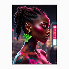 Afrofuturism Portrait Canvas Print