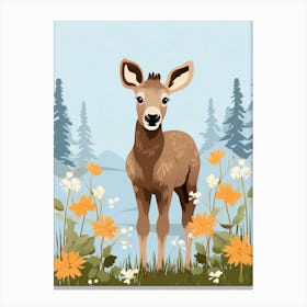 Baby Animal Illustration  Moose 4 Canvas Print