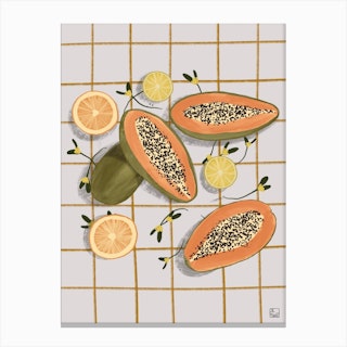 Papayas And Lemons Canvas Print
