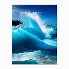 Rushing Water In Deep Blue Sea Water Waterscape Photography 1 Canvas Print