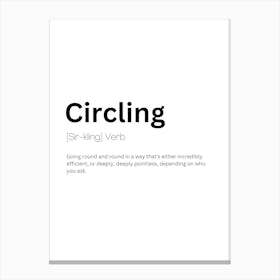 Circling Definition Meaning Canvas Print