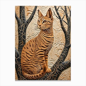 Egyptian Mau Cat Relief Illustration 2 Canvas Print