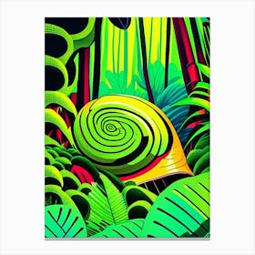 Snail In The Rainforest Pop Art Canvas Print