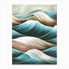 Abstract Sea Waves Vector Illustration Canvas Print