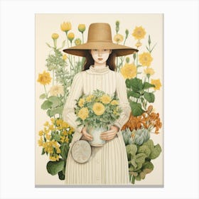 Girl In A Hat Canvas Print