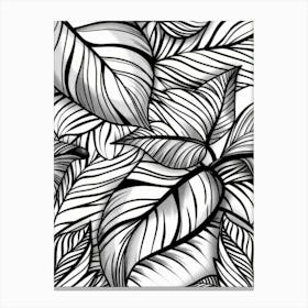 Seamless Pattern Of Tropical Leaves Canvas Print
