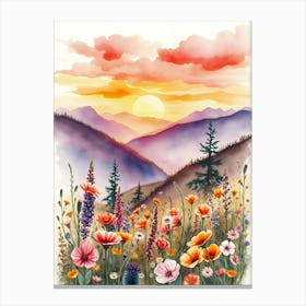 Watercolor Landscape Painting 1 Canvas Print