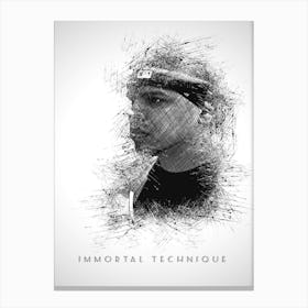 Immortal Technique Rapper Sketch Canvas Print