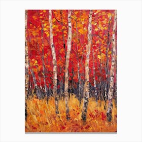 Birch Trees In Fall Canvas Print