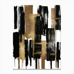 Gold And Black Abstract Canvas Art Canvas Print