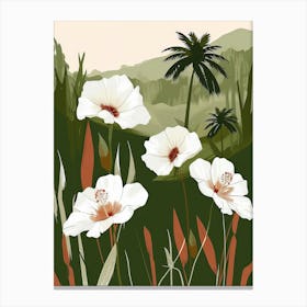 White Flowers In The Garden Canvas Print