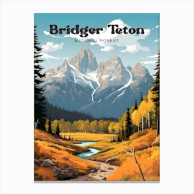 Bridger Teton National Forest Wyoming Camping Travel Art Canvas Print