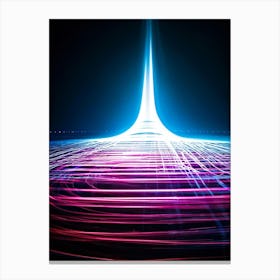 Abstract Vector Representation Of A Futuristic Concept Warp Lines Glowing With Neon Hues Converging (5) Canvas Print