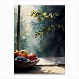 Apples By The Window Canvas Print