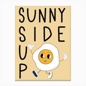 Sunny Side Up Retro Egg Kitchen Canvas Print