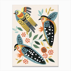 Folk Style Bird Painting American Kestrel 1 Canvas Print