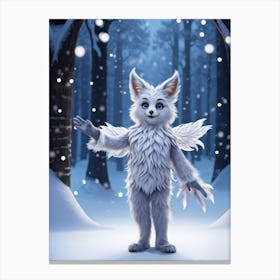 A Bubo The Silver Fox Like Creature From Old European Folklore Strikes A Festive Pose In The Middl (5) Canvas Print