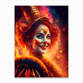 Clown in Fire 1 Canvas Print
