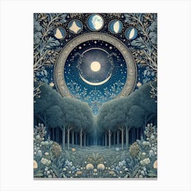 Moon In The Forest 4 Canvas Print