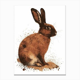 American Sable Rabbit Nursery Illustration 2 Canvas Print