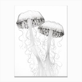 Comb Jellyfish Drawing 2 Canvas Print