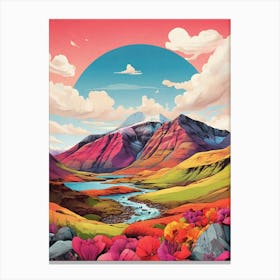 Ben Vorlich Scotland Colourful Mountain Illustration 1 Canvas Print