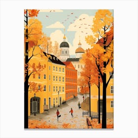 Helsinki In Autumn Fall Travel Art 3 Canvas Print