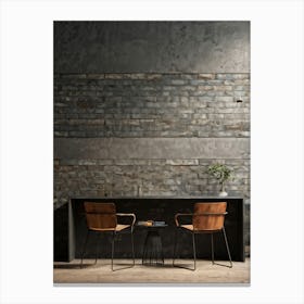 A Gritty Concrete Wall Set In An Aged Urban Environment Capturing The Rough Texture Of The Block Ca (1) 2 Canvas Print