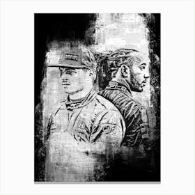 Lewis Hamilton And Max Verstappen Canvas Print