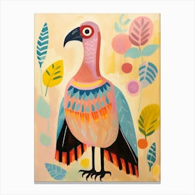 Pink Scandi Vulture 1 Canvas Print